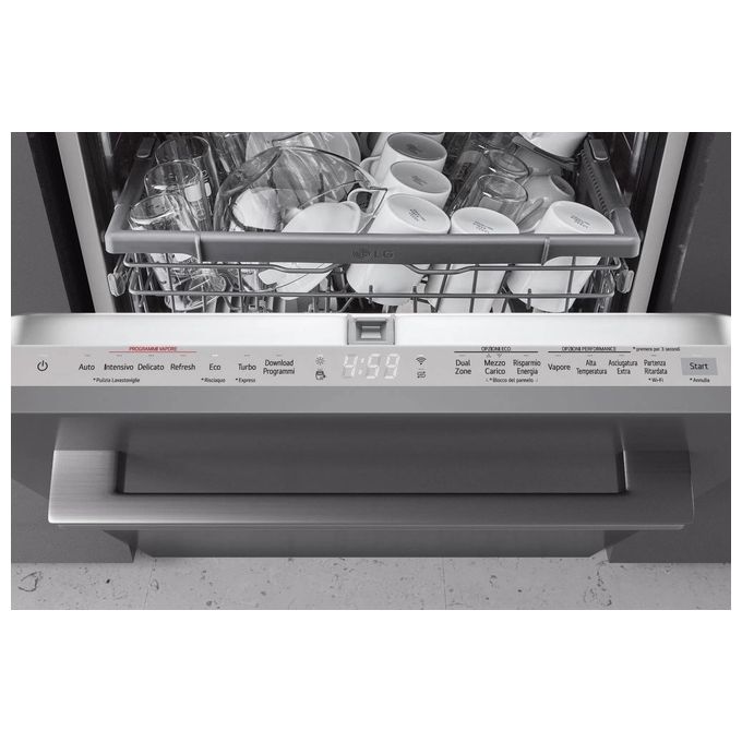 LG DB365TXS QuadWash Lavastoviglie Incasso a Scomparsa Totale 14 coperti Classe B 43 dB TrueSteam Wi-Fi (55x60x82 cm) colore Acciaio Inox