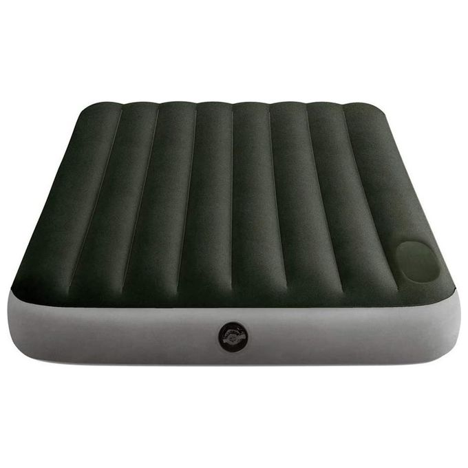 Intex 64762 Dura-Beam Materasso Gonfiabile Piazza e Mezza Tecnologia Fiber-Tech 137x191x25 cm 272 Kg colore Verde scuro