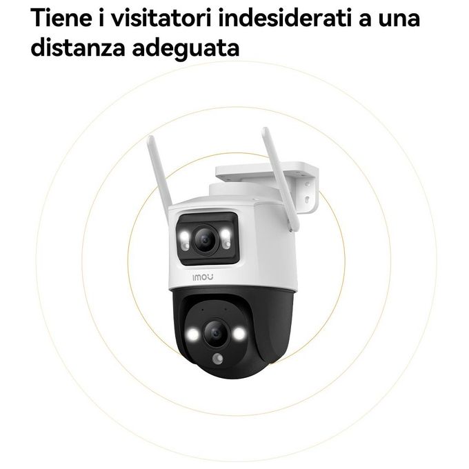 Imou IPC-S7XP-10M0WED Cruiser Dual Telecamera IP PTZ Esterno 10MP Doppio Obiettivo Wi-Fi 6 Visione Notturna IP66 colore Bianco