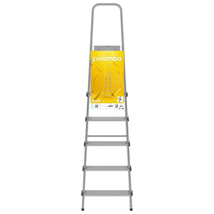 Colombo Scala STARK 6 gradini in acciao-alluminio con gradini e piedini antiscivolo EN131 Made in Italy