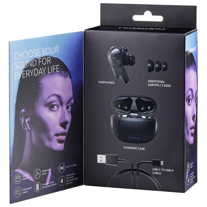 Intenso Black Buds T300A Cuffie True Wireless Stereo (TWS) In-Ear Nero