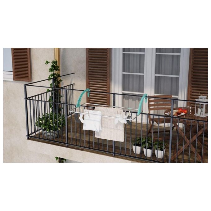 Colombo Stendibiancheria da balcone BALCONY 10MT antiruggine con braccia regolabili per uso esterno e interno