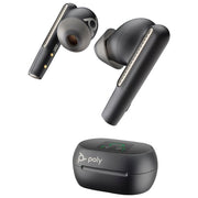 Poly 216066-02 Voyager Free 60+ Auricolari Bluetooth True Wireless con ANC Adattivo e Cancellazione Rumore Microfoni Multipli con Tecnologia WindSmart Custodia Touchscreen Ricarica Wireless Qi Compatibile Microsoft Teams Zoom Google Meet IP54 colore Nero