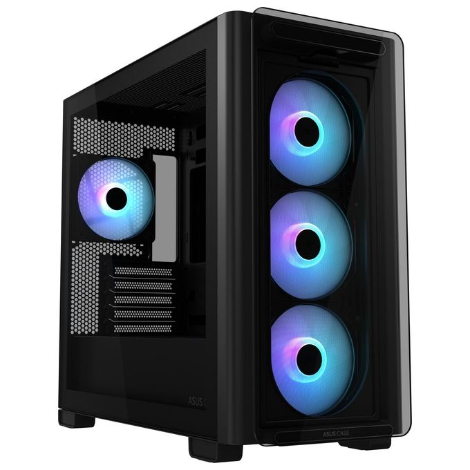 ASUS 90DC00K0-B19010 A23 PLUS TG Case PC Micro Tower con 4 Ventole ARGB Preinstallate e Pannello in Vetro Temperato colore Nero