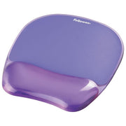 Fellowes Crystal Gel Tappetino Mouse con Poggiapolsi Violetto