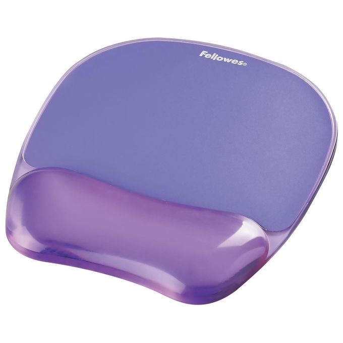 Fellowes Crystal Gel Tappetino Mouse con Poggiapolsi Violetto