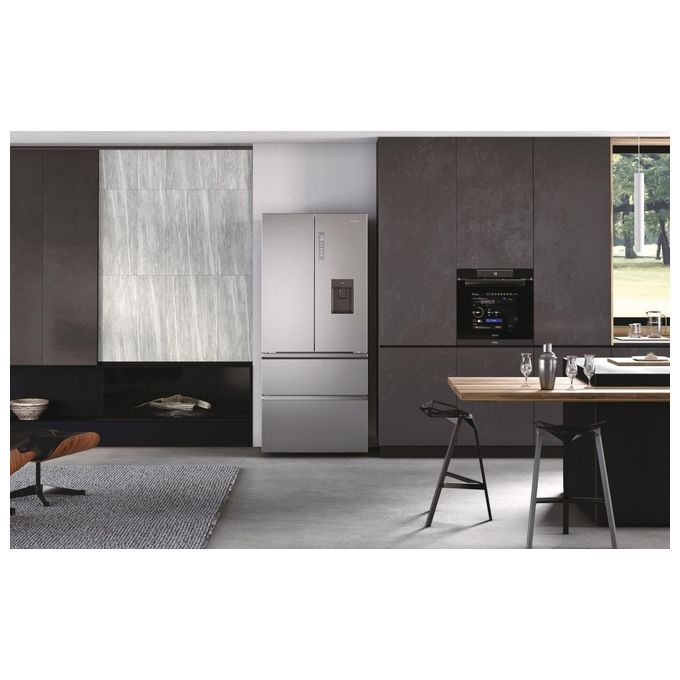 Haier HFW7819EWMP Cube 83 Serie 7 Frigorifero 4 Porte 537 L 192.5 cm Classe E 37 dB No Frost Wi-Fi colore Platino Acciaio Inox