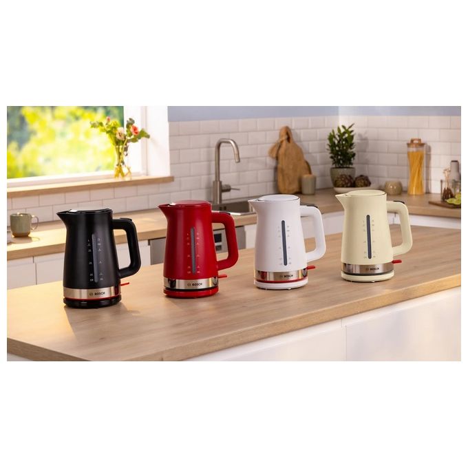 Bosch TWK4M221 MyMoment Bollitore elettrico 1.7 L 2400 W Filtro anticalcare rimovibile Base 360° Avvolgicavo colore Bianco