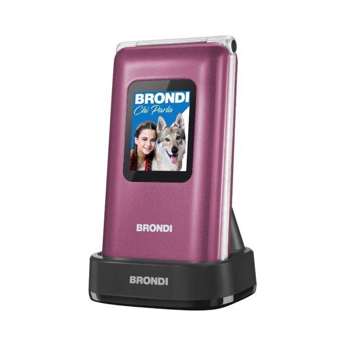 Brondi 10279002 Amico Prezioso Telefono Cellulare Clamshell Dual SIM 2G Display 1.77'' Tasto SOS Fotocamera 1.3 MP Bluetooth colore Viola