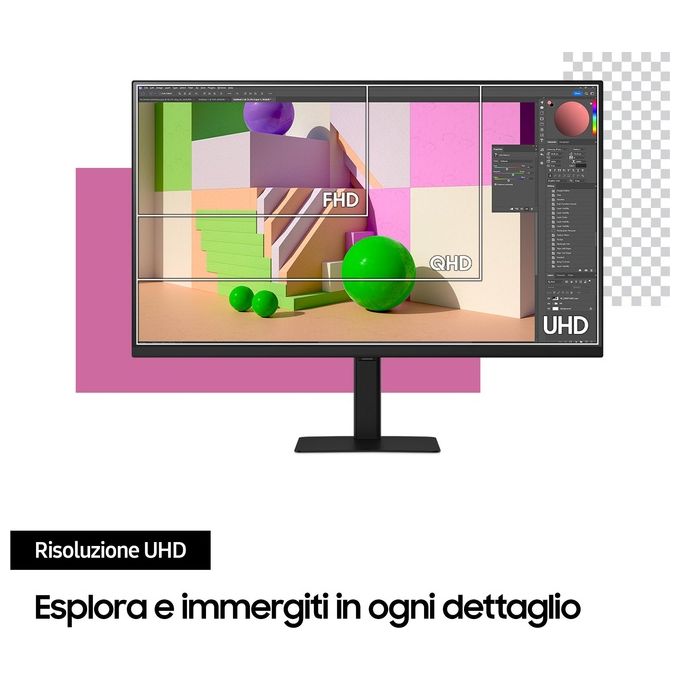 Samsung LS32D700EAUXEN ViewFinity S70D Monitor PC 32'' 4K UHD VA LED 60Hz HDR10 HDMI DisplayPort colore Nero