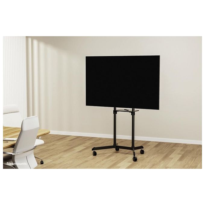 Neomounts NS-M1250BLACK Carrello TV 37-70'' Rotazione 90° Inclinazione Regolabile 4 Ruote con Freno Mensola Integrata VESA 200x200-600x400 mm Peso Max 70 Kg colore Nero