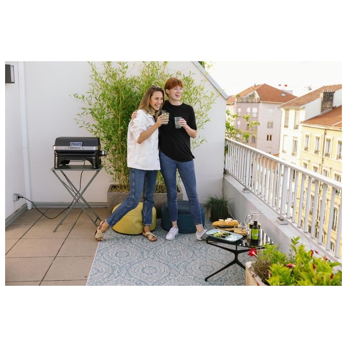 Campingaz 2177560 Attitude 2GO Electric Barbecue da Tavolo Elettrico 2200W griglia 1200cm² coperchio termometro colore Nero
