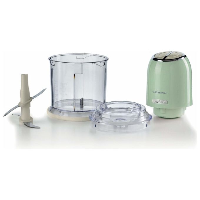 Ariete 0438 Vintage Tritatutto Chopper e Tritaghiaccio 2 velocita' 4 lame Acciaio Inox 600 ml 400 W colore Verde