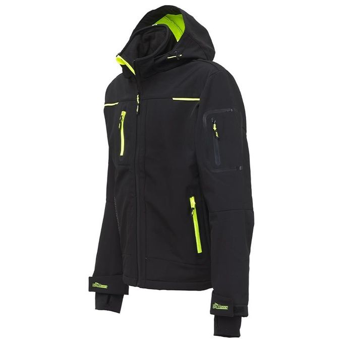 U-Power FU187BC Space Giacca Softshell Impermeabile Antivento Traspirante Cappuccio Staccabile Membrana U-Tex colore Nero