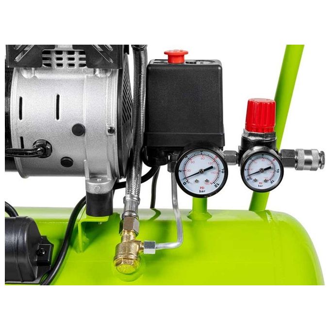 Zipper ZI-COM24SI Compressore d'Aria 24 L 750 W 8 bar colore Nero Verde chiaro