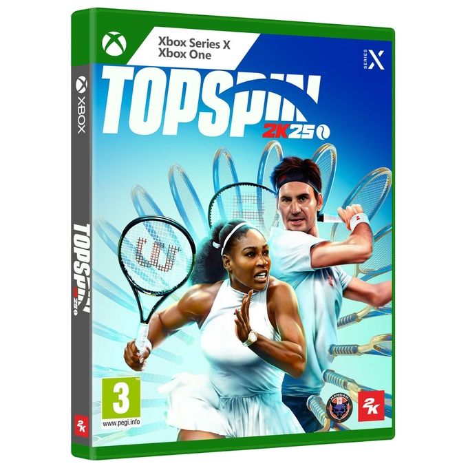 2K TOPSPIN 2K25 Videogioco Tennis con Leggende Federer e Williams Modalita' MyCAREER e World Tour Cross-Play Supportato colore Nero
