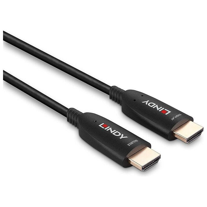 Lindy 38513 Cavo HDMI 2.1 Ibrido Fibra Ottica 8K 60Hz 4K 120Hz 48 Gbps 30 m colore Nero