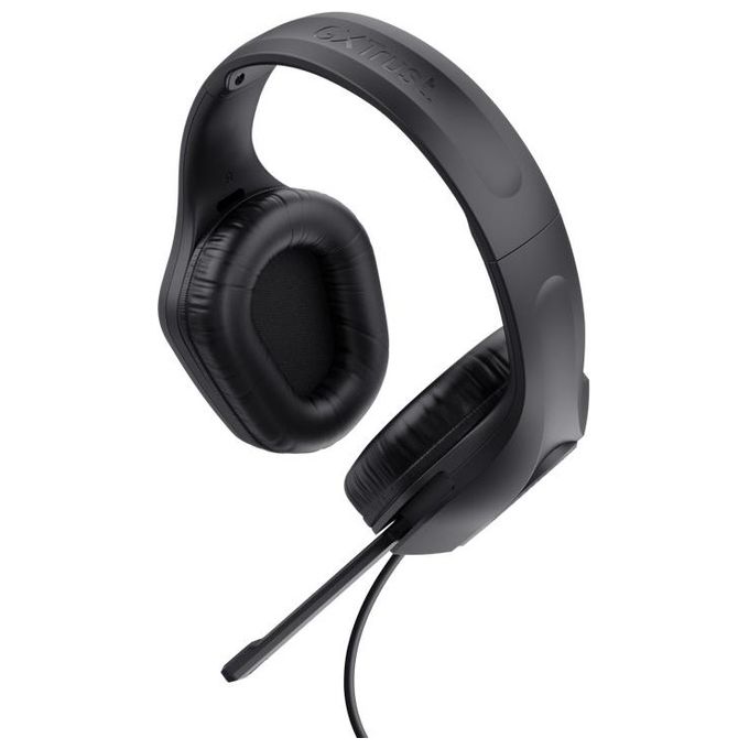 Trust GXT416 Zirox Cuffie Gaming Cablate Jack 3,5mm con USB per LED Driver 50mm Microfono Retrattile Controllo Volume On-Ear colore Nero