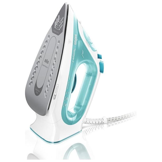 Braun SI 3041 GR Ferro da Stiro a Vapore Ceramica Turchese-Bianco 2350W