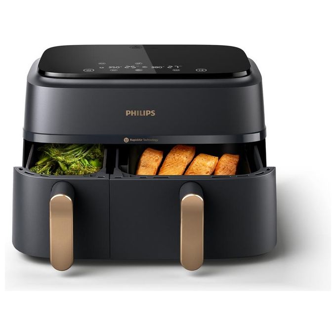 Philips NA352-00 Friggitrice ad aria 9 L 2750 W Doppio Cestello 8 Programmi Display LED colore Antracite
