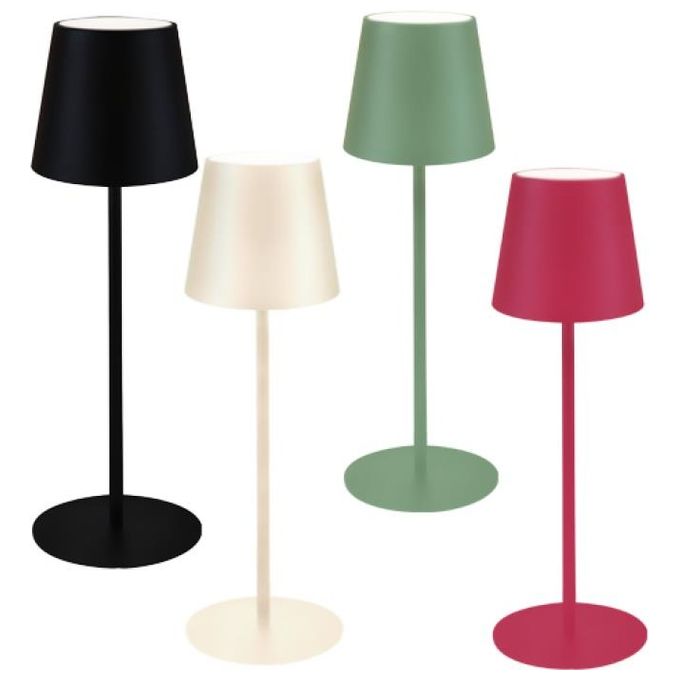 New Majestic Lampada da Tavolo Agata Nera Ricaricabile Luce Led Regolabile Waterproof