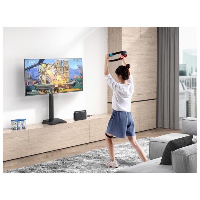Equip 650610 Supporto da tavolo motorizzato per TV 32''-65'' regolazione elettrica in altezza 718-1068 mm colore Nero