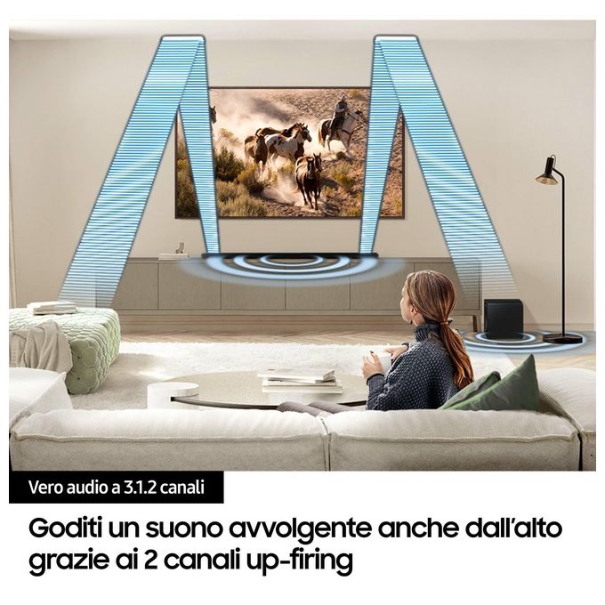 Samsung HW-S800D Serie S Soundbar 3.1.2 Canali Dolby Atmos Wireless 10 Speaker Subwoofer Wireless Q-Symphony Alexa colore Nero