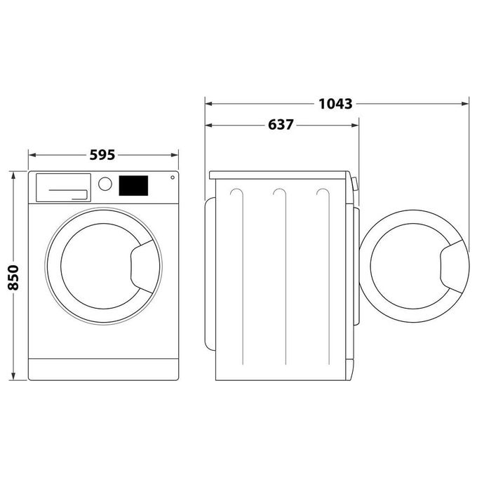 Hotpoint NF827WK IT Lavatrice Carica Frontale 8 Kg 1200 rpm Classe A Inverter Vapore Steam Hygiene (85x59.5x60.5 cm) colore Bianco