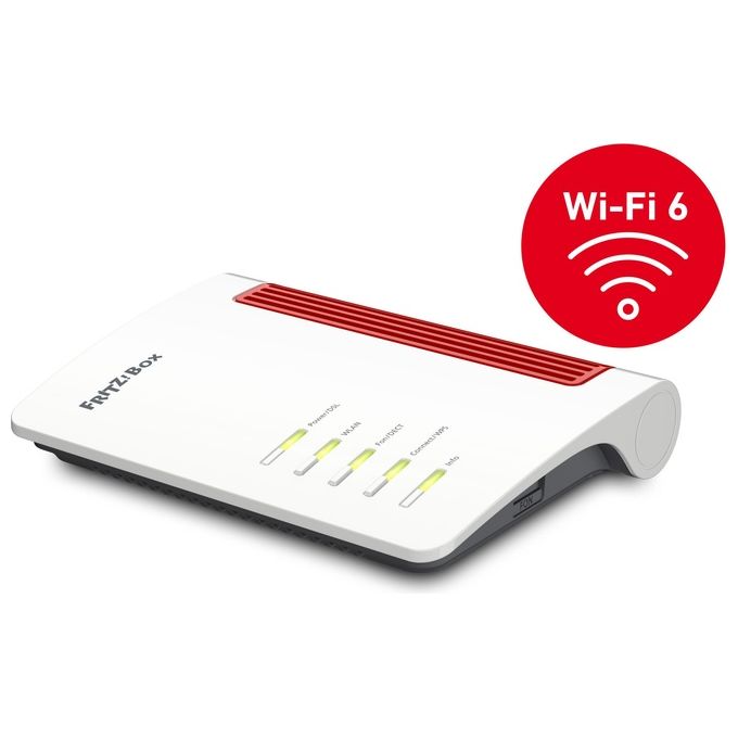 FRITZ! 20002944 FRITZ!Box 7530 AX Modem Router Wi-Fi 6 Dual Band ADSL VDSL Supervectoring Mesh DECT 4 Porte Gigabit USB colore Bianco