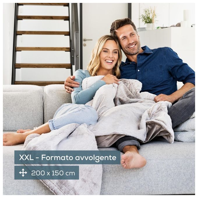 Beurer 43105 HD 150 XXL Nordic Termocoperta Elettrica 150 W 6 livelli temperatura 200x150 cm colore Grigio
