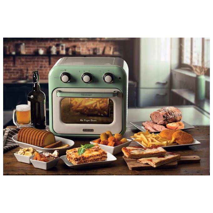 Ariete 4632 Vintage Friggitrice ad aria 2in1 16 L 1400 W Timer 60 min Temperatura 80-230°C colore Verde