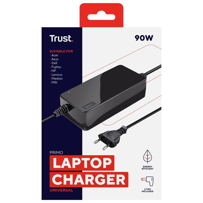 Trust Primo Caricabatteria Universale per Laptop da 90W Nero