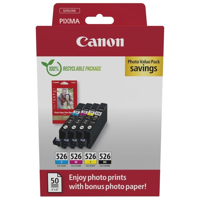 Canon 4540B019 Cartuccia d'inchiostro Originale Nero Ciano Magenta Giallo 4 pz colore Nero Ciano Magenta Giallo