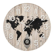 Lowell Orologio da Parete Cassa in Mdf 58cm Movimento con Pendolo Quadrante Anticato