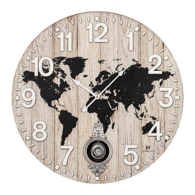 Lowell Orologio da Parete Cassa in Mdf 58cm Movimento con Pendolo Quadrante Anticato
