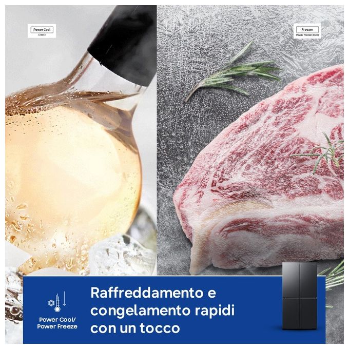 Samsung RF59C70TEB1ES Frigorifero 4 Porte 649 L 177,9 cm Classe E 36 dB WiFi Total No Frost All Around Cooling Twist Ice Maker (91,2x177,9x72,3 cm) colore Antracite
