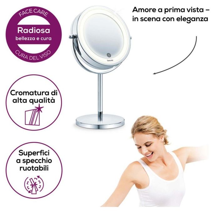 Beurer BS 55 Cosmetico Illuminato con Ingrandimento 7X Cromato