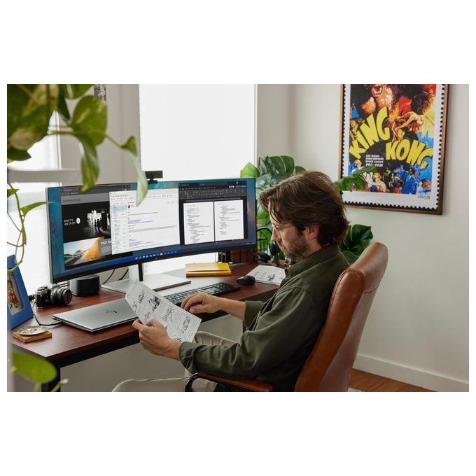 HP 6N4C1AA#ABB Monitor Curvo E45c G5 DQHD 44.5'' 5120x1440 32:9 165 Hz HDR400 USB-C Hub Altoparlanti Integrati colore Nero