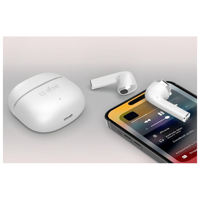 Sbs TWS One Color White Auricolari TWS Base di Ricarica da 300mAh Bianco