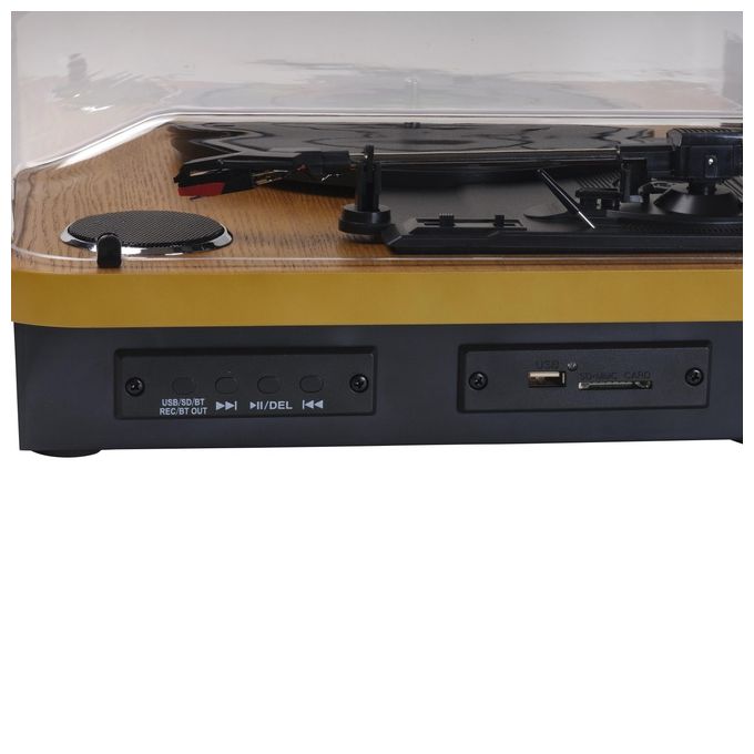 Denver VPL-230LW Giradischi Semiautomatico con Bluetooth USB SD per Vinile 33 1-3 45 78 Giri-min colore Nero Legno