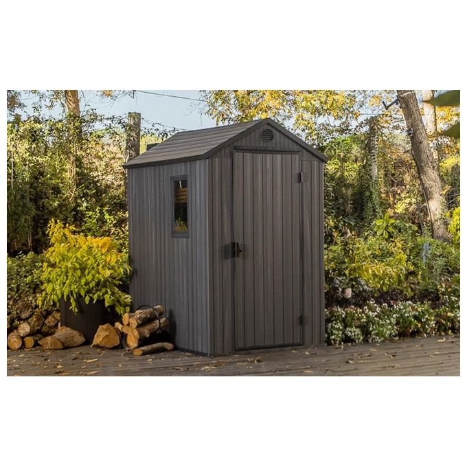 Keter Casetta da Giardino Darwin 4x6 125,8x184,5x205cm Marrone Effetto Legno EVOTECH+
