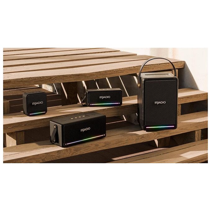 IRRADIO 179BBC55-F76A-4B5C-9D49-A81274A20BEE IR-M5 Classic Altoparlante Portatile 20W Bluetooth 5.4 IPX7 TWS LED RGB colore Nero