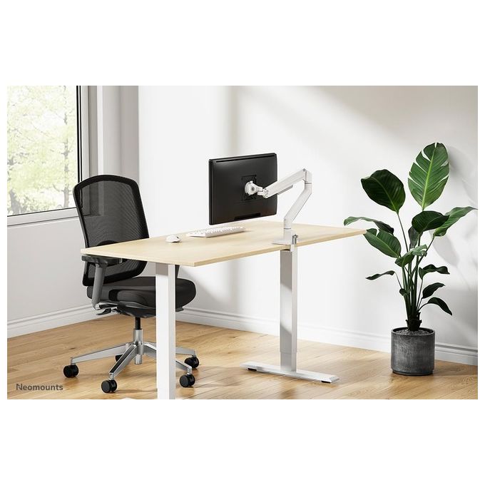 Neomounts W128881660 DS70-250WH1 Supporto da Scrivania per Monitor 17''-35'' Portata 9 Kg Regolazione Altezza 21,5-49,5 cm con Molla a Gas colore Bianco