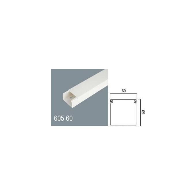Link Canalina Passacavi in Pvc 60x60mm 2mt con Coperchio Scorrevole Bianco