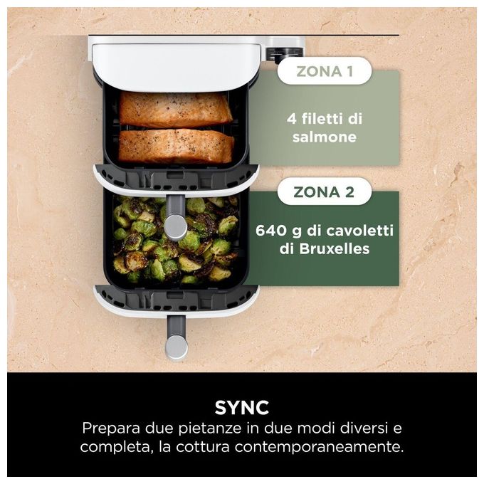 Ninja SL400EUWH Friggitrice ad aria 9.5 L 2470 W 6 programmi Display incluso colore Bianco