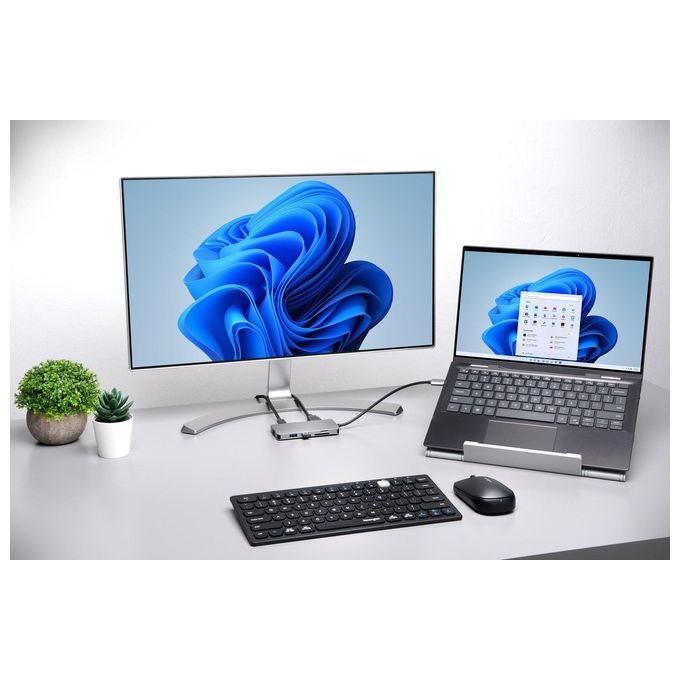 Kensington K33820WW UH1400P Hub USB-C 8 in 1 Portatile 4K 60Hz Power Delivery 85W Ethernet SD microSD colore Nero