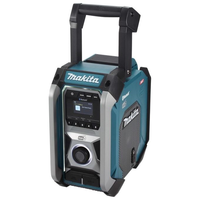 Makita MR007GZ Radio da cantiere Alimentazione 12 40 V max Bluetooth DAB+ IP65 Subwoofer USB per ricarica colore Petrolio