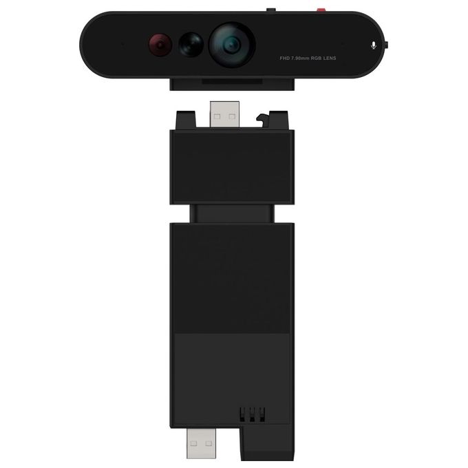 Lenovo MC60 ThinkVision Webcam Full HD 1920 x 1080 Pixel USB 2.0 con Doppio Microfono e Otturatore Privacy colore Nero