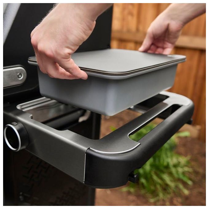 Weber 3400131 Works Contenitore per Alimenti con Coperchio Tagliere Double Face Accessorio Barbecue Lavabile in Lavastoviglie