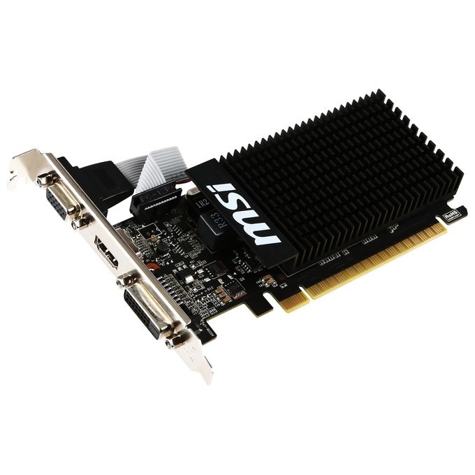 MSI GeForce GT710 2GD3H LP Scheda Grafica, 2 GB GDDR3, PCI Express 2.0, HDMI + DL-DVI-D, Nero